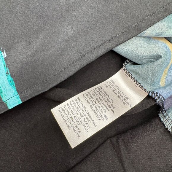 Chico's Women's Abstract Print LS Blouse Top Black/Multicolor, Size 2 (US L) - Picture 5 of 8